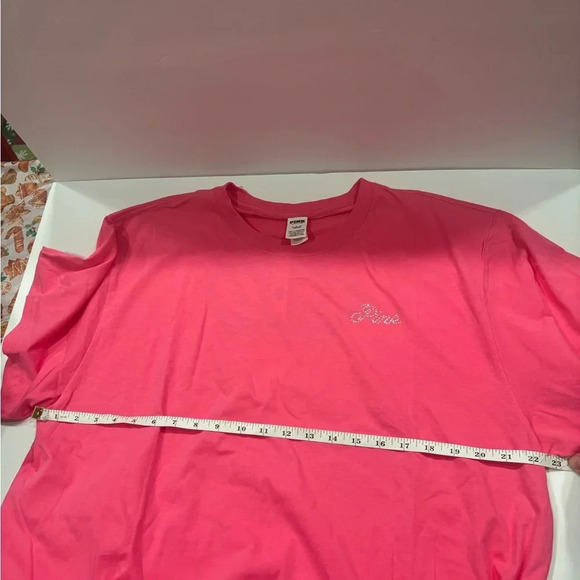 Victoria Secret PINK CAMPUS BLING COTTON TEE XL NWT - Picture 5 of 9